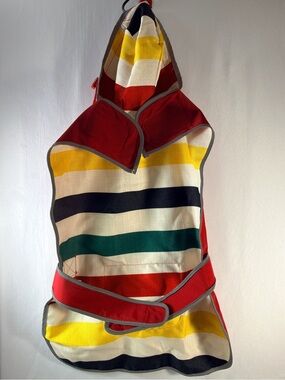 Red Pendleton Dog Raincoat Reversible Medium